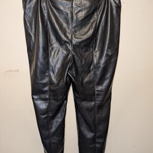 Womans Black Leather Pants